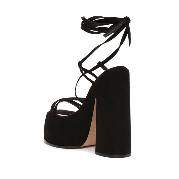 New! SCHUTZ Lynda Nubuck Strappy Platform Sandals - Picture 4 of 15
